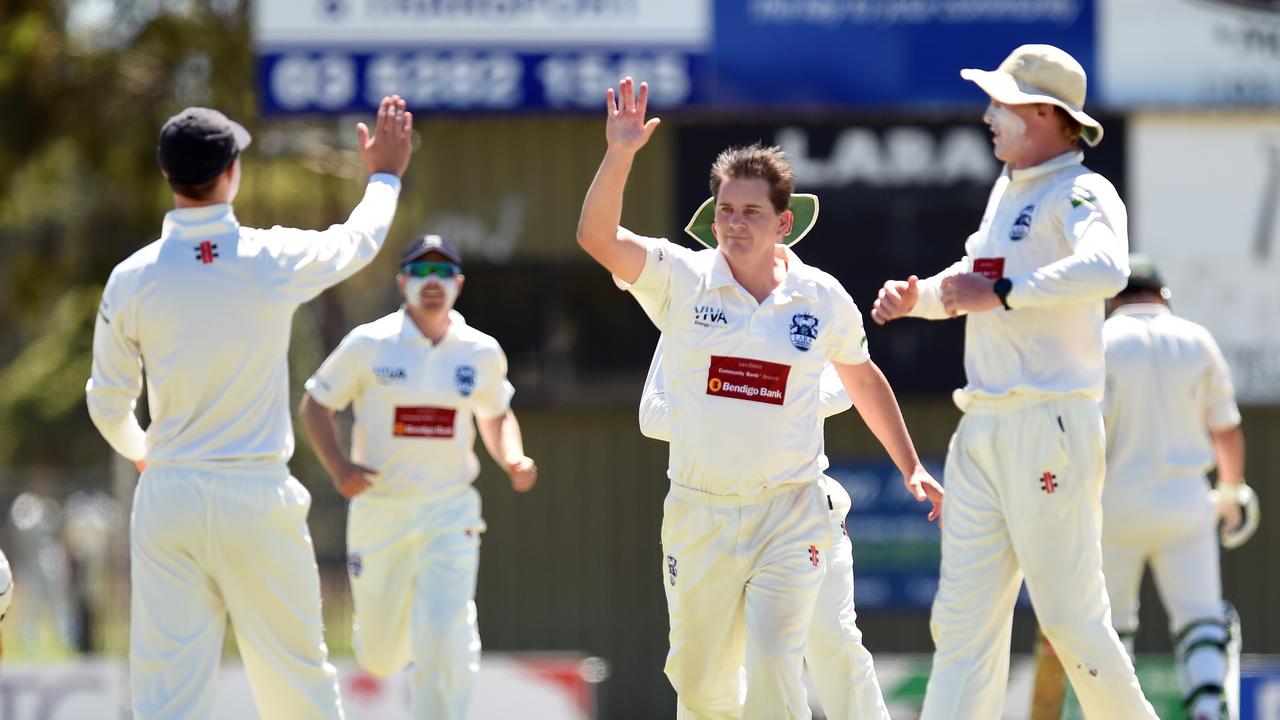 Daniel Hughes takes a wicket against South Barwon.