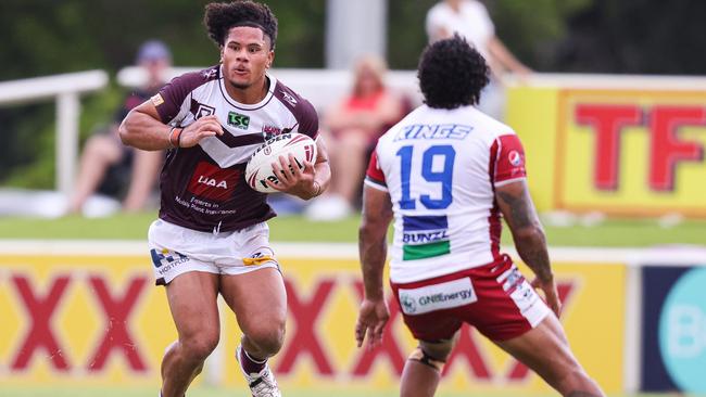 Josiah Pahulu in action during his Burleigh Bears debut. Picture: Dylan Parker Photography