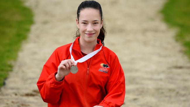 Emilaya Ellis after winning the under-14 SA Female Athlete of the Year in 2016. Picture: Roy VanDerVegt