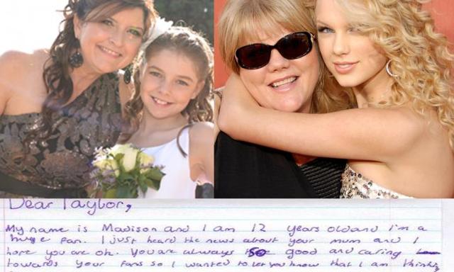 "Dear Taylor. My mum had cancer too. Stay strong"
