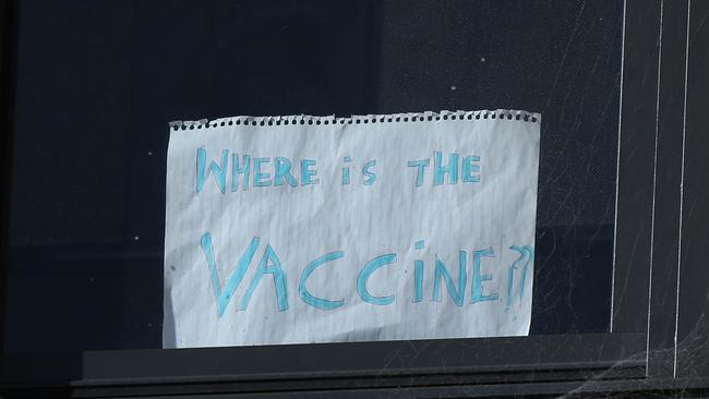 A quarantined resent made their thoughts clear with this sign in their window.