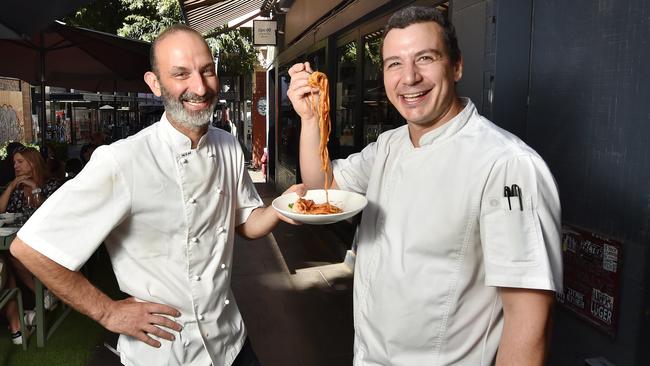 Andrea Papadakis and Alberto Fava of Tipo 00 pasta restaurant, has released new outdoor dining tickets as part of New Year Street Feasts. Picture: Nicki Connolly