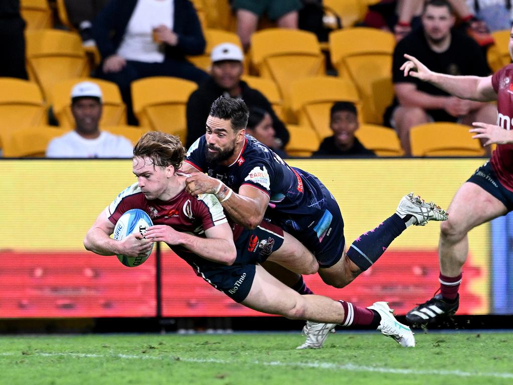 Tim Ryan scores his sixth try in just three games. Picture: Getty Images