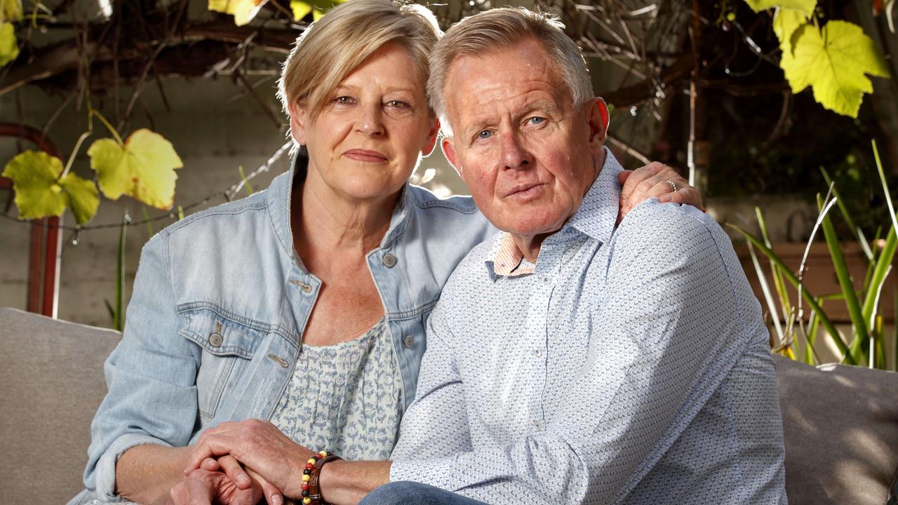 Alan Stoneham and his wife Julie at their home in Essendon. Picture: David Geraghty