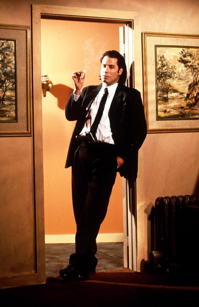 Actor John Travolta a scene from <i>Pulp Fiction</i>, which lost to <i>Forrest Gump </i>for best picture at the Oscars.