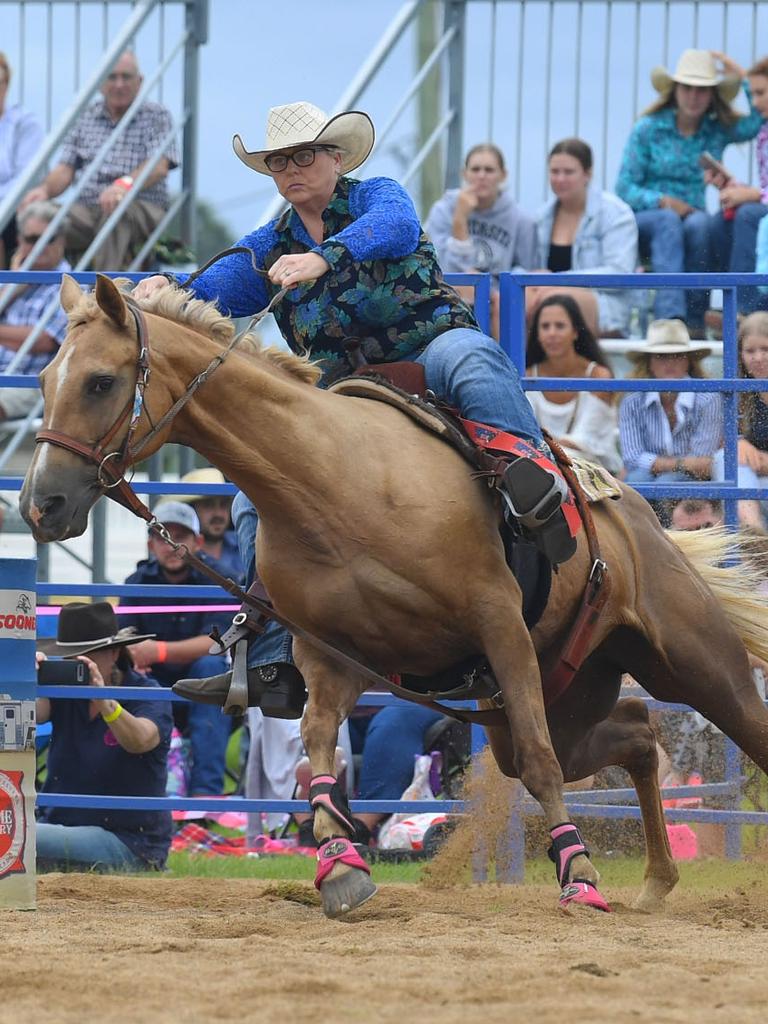 Gympie Bull n Bronc - Open Barrel Race, Kayhla Small. Picture: Shane Zahner