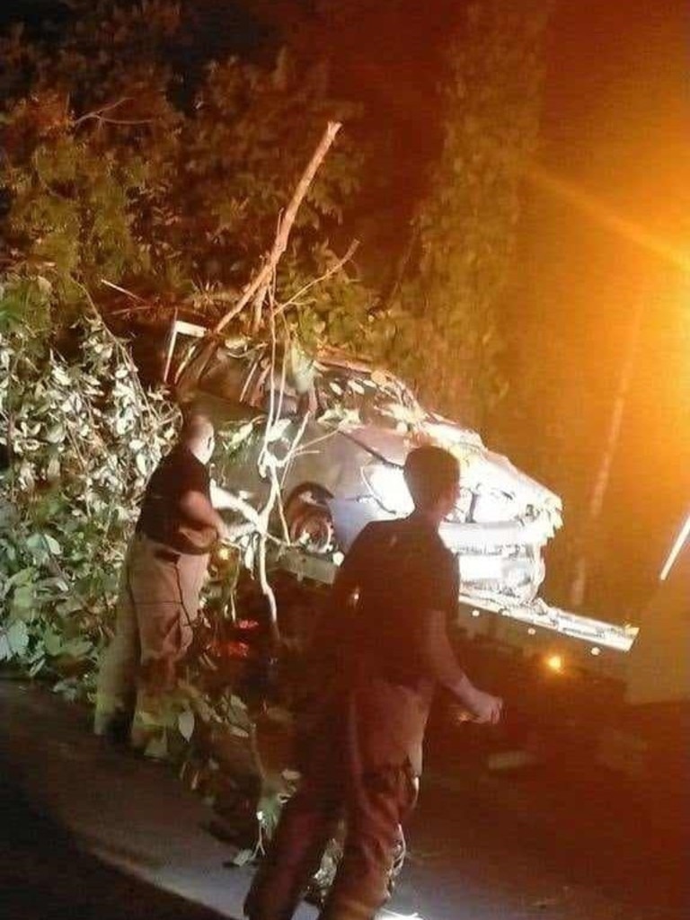 Photographs from the single-vehicle traffic crash in Babinda, North Queensland, on Thursday, September 19. Queensland Police Service said on Wednesday that initial information indicated that a silver Toyota Hilux crashed near the intersection of Howard Kennedy Drive and Peever Road around 9pm. Investigations are ongoing and anyone with relevant information or vision is urged to contact police.