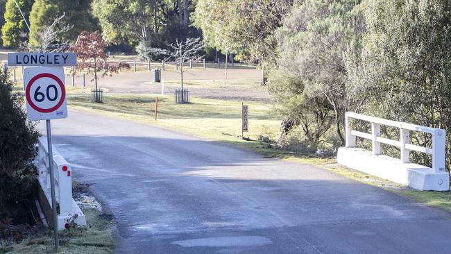 Fatal car crash scene, Huon Road Longley. Picture: Chris Kidd