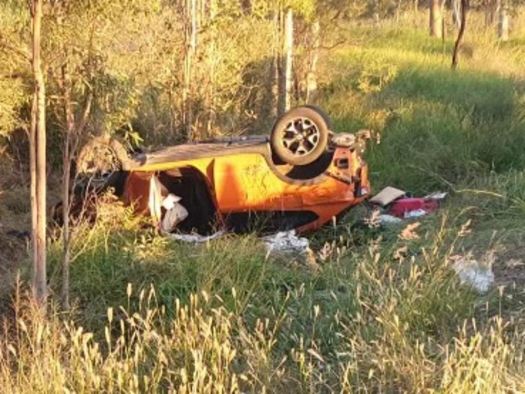 A teenager was flown to hospital and a woman killed in a crash in Booubyjan on Saturday.