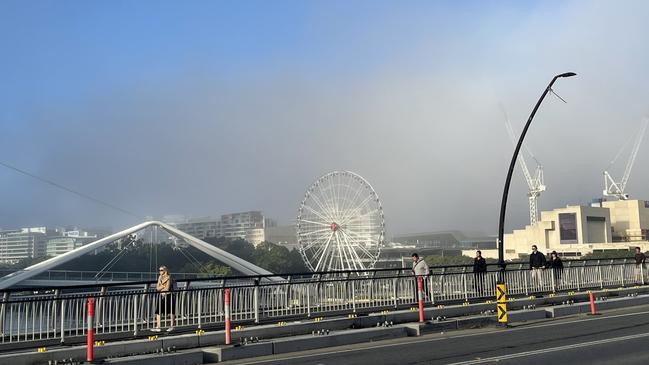 Fog hanging over Brisbane City- photo Steve Pohlner