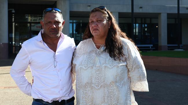 The parents of Ailsa ‘Rani’ Satini, pictured outside Cairns Supreme Court after the sentencing of Morris Ling, who pleaded guilty to manslaughter, pleaded with the community not to let a drunk person drive. Their 20-year-old daughter died in a car crash at Manoora in July 2021.