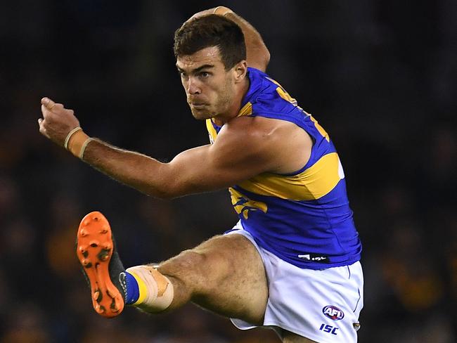 West Coast ruckman Scott Lycett at Etihad Stadium last month. Picture: Julian Smith