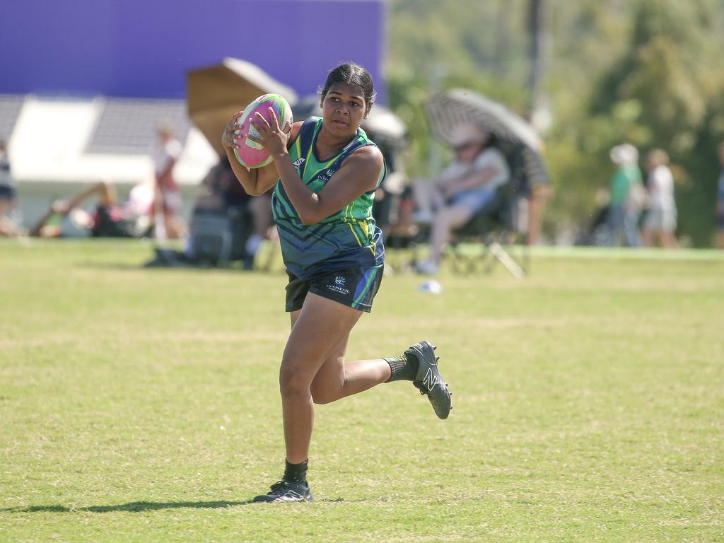Cavendish Road State High V Innisfail State High at the 2024 Gold Coast Titans All Schools Touch Football Picture: Glenn Campbell