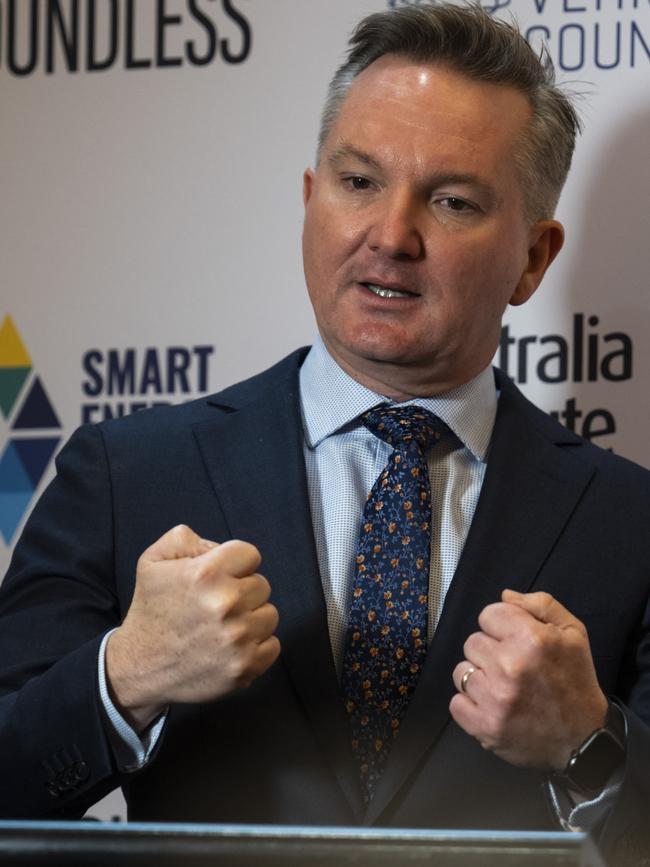 Minister for Climate Change and Energy Chris Bowen at the National EV summit. Picture: NCA NewsWire / Martin Ollman