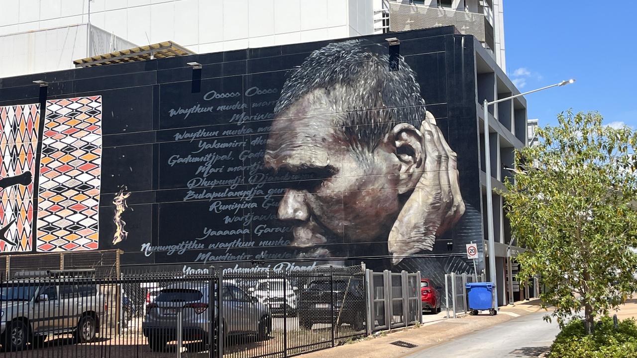 Another mural that can be found by meandering the streets and backstreets of Darwin’s city centre. Picture: Alex Turner-Cohen