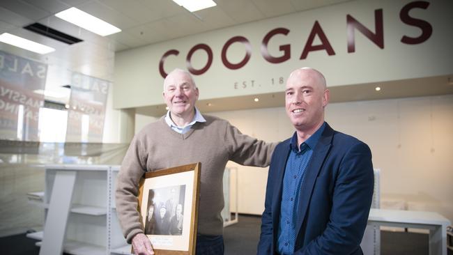 Coogans chief executive Chris Brown, whose great great grandfather started the business over a century ago, with Chairman John McClea. Picture: RICHARD JUPE