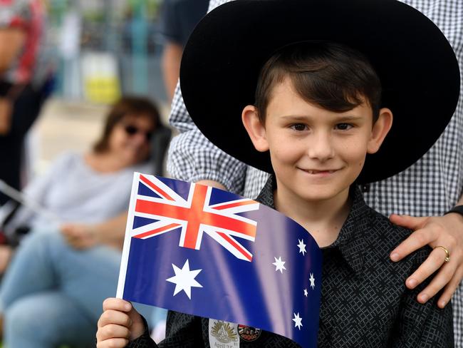 Anzac Day parade on the Strand in Townsville. Part of the crowd. Picture: Evan Morgan