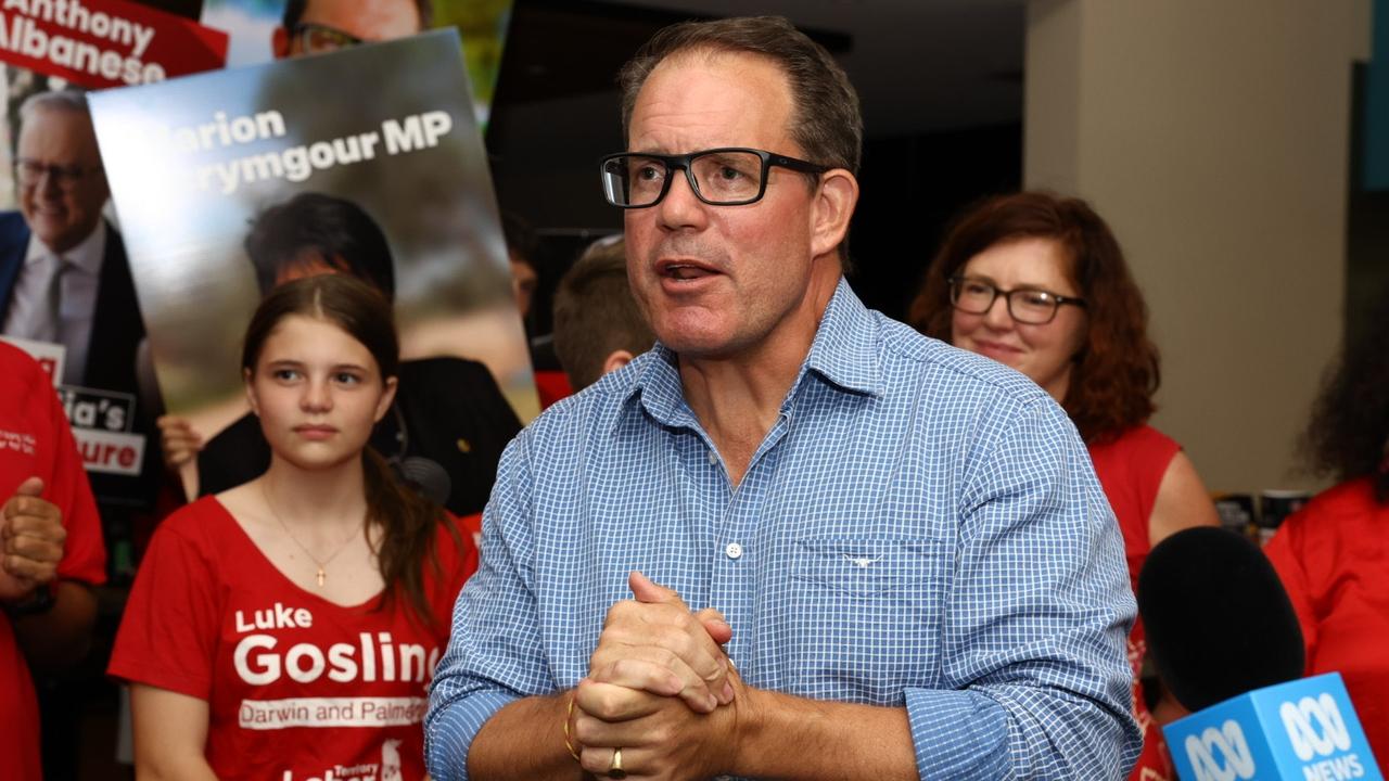 Luke Gosling at Darwin's Labor HQ on election night on May 3, 2025. Picture: Pema Tamang Pakhrin