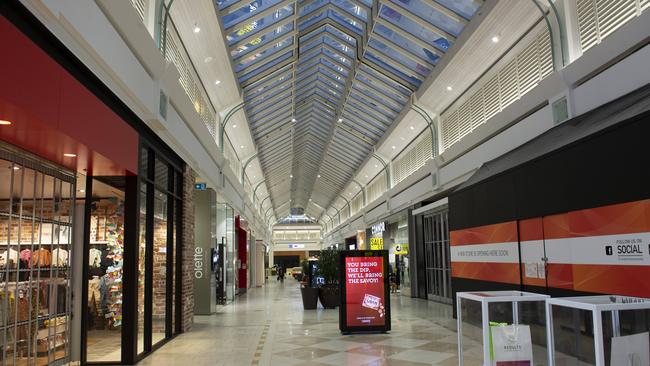 Locked down suburb Broadmeadows’ shops remain empty. Picture:Rob Leeson.