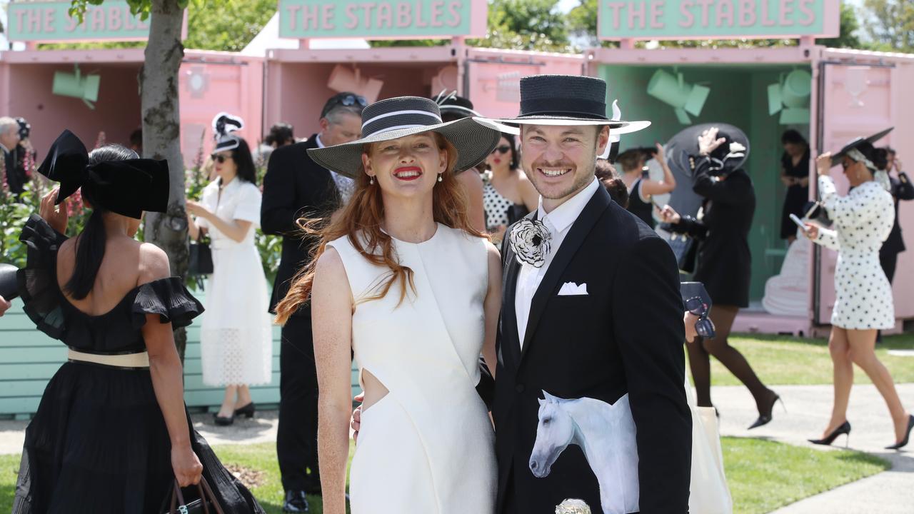 Sammy and Hamish Smith at the Penfolds Victoria Derby Day at Flemington Racecourse. Picture: NewsWire/ David Crosling