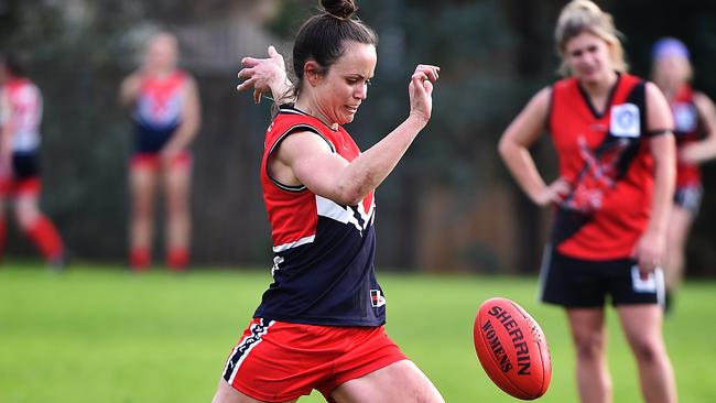 Darebin Falcons’ Daisy Pearce won the inaugurual VFL Women’s best-and-fairest. Picture: Ellen Smith