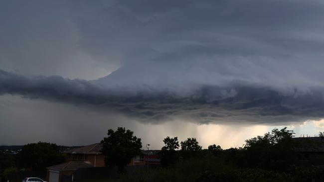 A supercell swept across southeast QLD on Friday. Picture: NewsWire/Tertius Pickard