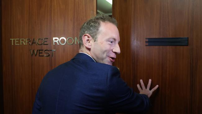 David Speirs enters the party room meeting. Picture: NCA NewsWire / David Mariuz