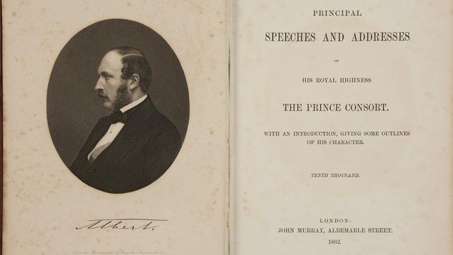 The volume presented to the Melbourne Parliamentary Library and autographed by the grief-stricken Queen Victoria.