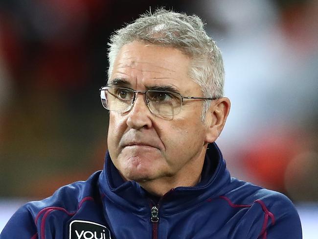 GOLD COAST, AUSTRALIA - JULY 10: Lions coach Chris Fagan looks on during the round 17 AFL match between Brisbane Lions and St Kilda Saints at The Gabba on July 10, 2021 in Brisbane, Australia. (Photo by Chris Hyde/AFL Photos/via Getty Images)