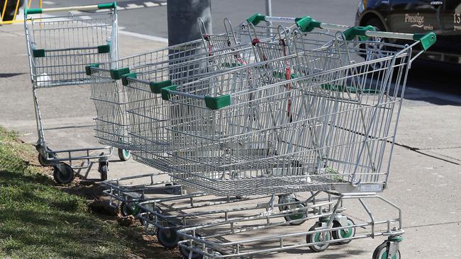 Abandoned shopping trolleys on The Crescent. Picture: Carmela Roche