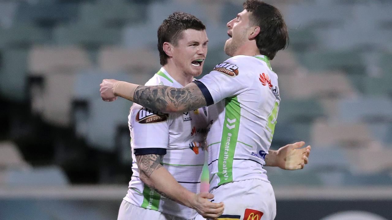 John Bateman (left) wants to leave the Raiders on a high. (Picture: Matt King/Getty Images)