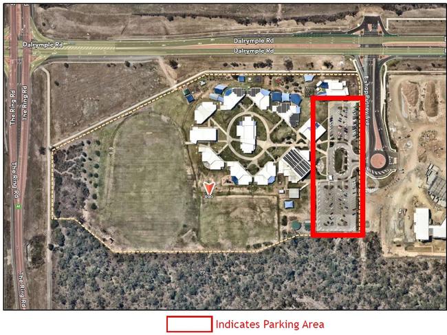 Designated parking area for St Benedict’s Catholic School in Shaw. Picture: TCC.