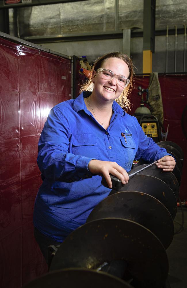 Second year apprentice boilermaker Grace Burnett at Kotzur Toowoomba is named as the best apprentice in an online poll by The Chronicle, Tuesday, February 18, 2025. Picture: Kevin Farmer