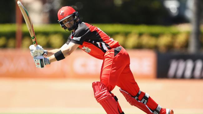 Callum Ferguson on his way to making 154 off just 113 balls in the Redbacks’ massive total.