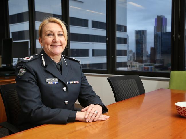 Deputy Police Commissioner Wendy Steendam in her office at Victoria Police on Thursday, September 22, 2016, in Melbourne, Victoria, Australia. Picture: Hamish Blair