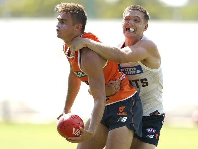 Leake was one of the standouts in the Giants’ first match simulation of pre-season. Picture: Phil Hillyard