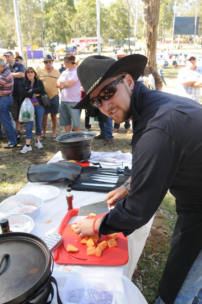 Nathan Sloane cooks up a Bundaberg Rum Muster special. Picture: Craig Warhurst
