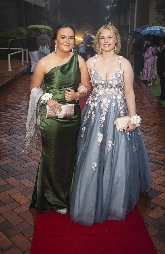 Grace James (left) and Adele Schafferius at Fairholme College formal, Wednesday, March 27, 2024. Picture: Kevin Farmer