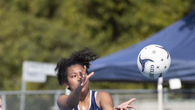 St Margarets Anglican College’s Tikimai Vele passes. Picture: Renae Droop