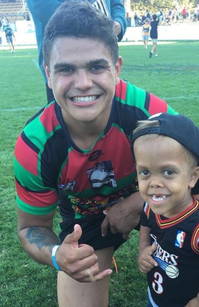 Latrell Mitchell with Quaden Bayles. Picture: Supplied