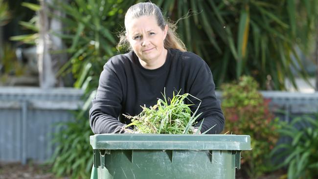 Onkaparinga resident Jenny Clark wants her bin emptied twice a month. Picture: Stephen Laffer