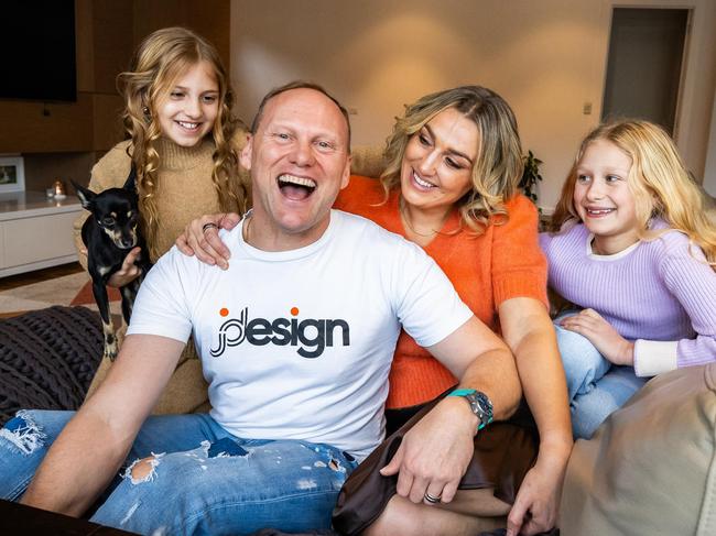 SA WEEKEND - JP Drake with his wife Natalie and daughters, Scarlett, 9 and  Layla 10,  on June 25th, 2024, at his Beaumont home.Picture: Tom Huntley