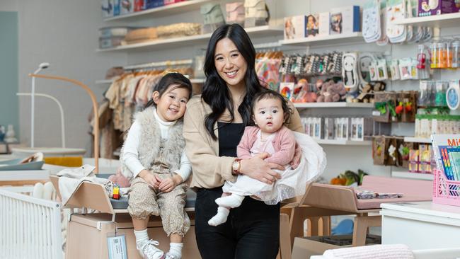 Metro Baby founder Ling Fung with her children.