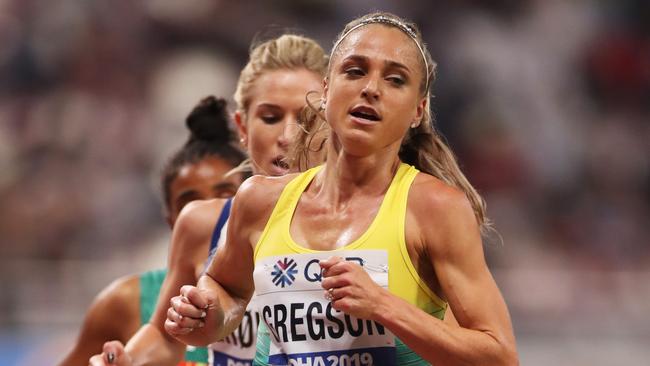 Genevieve Gregson competing at the World Athletics Championship in Doha. Picture: Christian Petersen/Getty Images