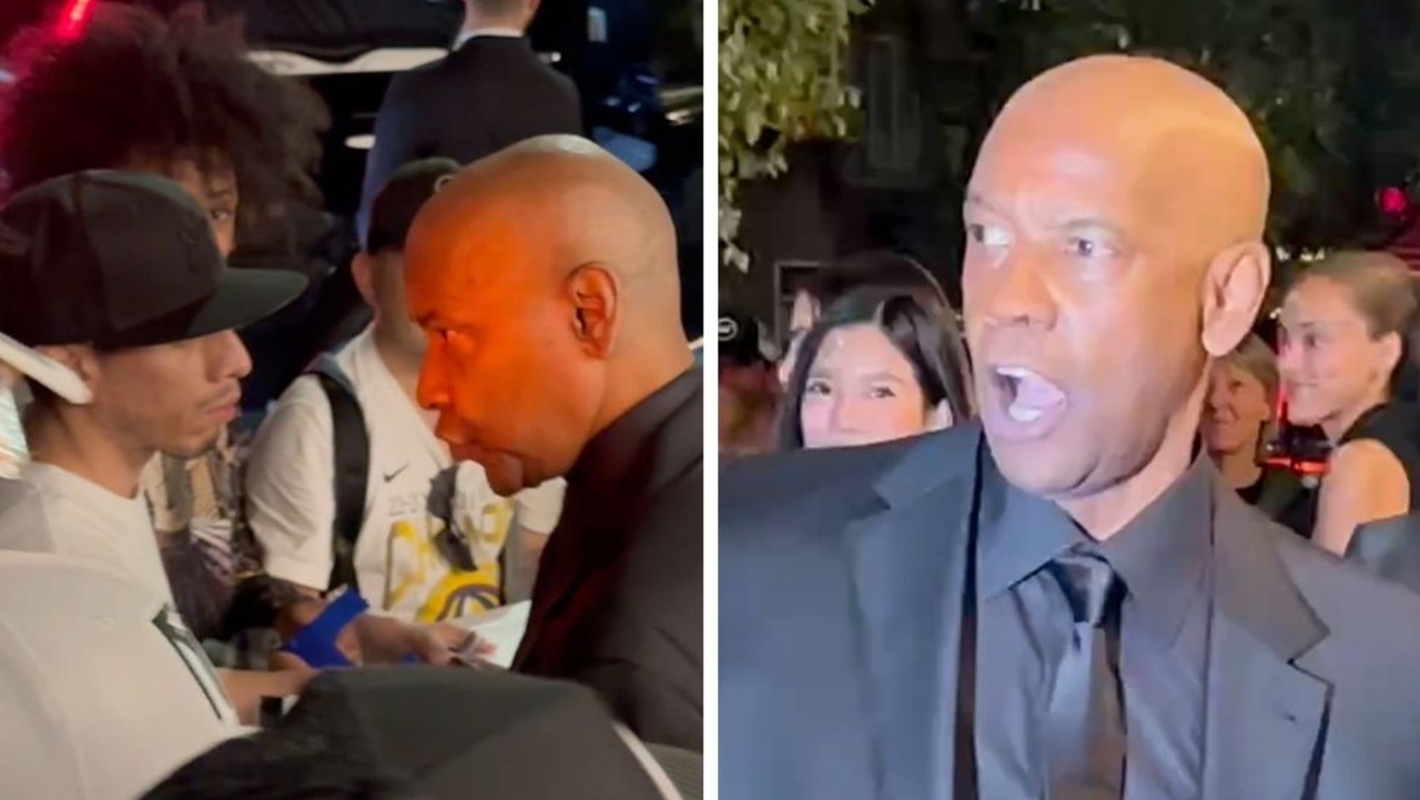 Denzel Washington filmed in heated exchange with fans