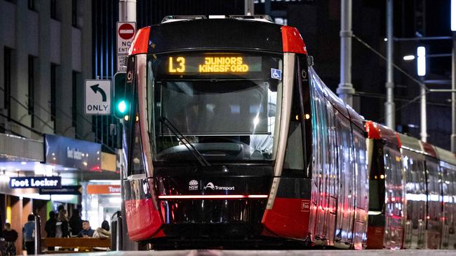 Light rail in the Sydney CBD. Picture: Christian Anstey