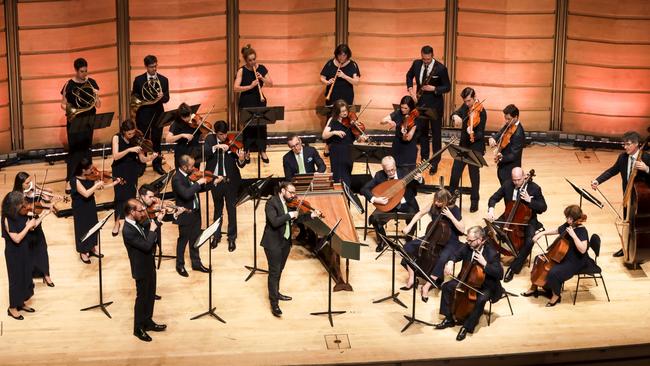 Spanish violinist Daniel Pinteno leading the ABO. Picture: Steven Godbee