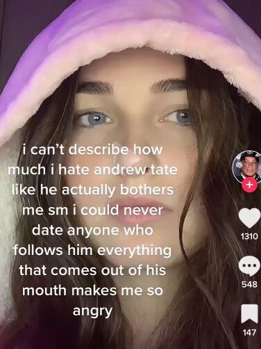 Teenage boys are mimicking misogynistic attitudes from TikTok creator Andrew Tate. Source: TikTok