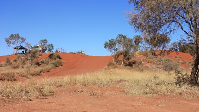 The scene of the fatal crash at Finke Desert Race. Picture: Supplied