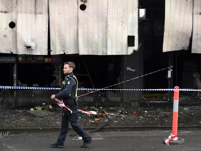 There has been a spate of arson attacks on tobacco stores across Melbourne. Picture: Andrew Henshaw